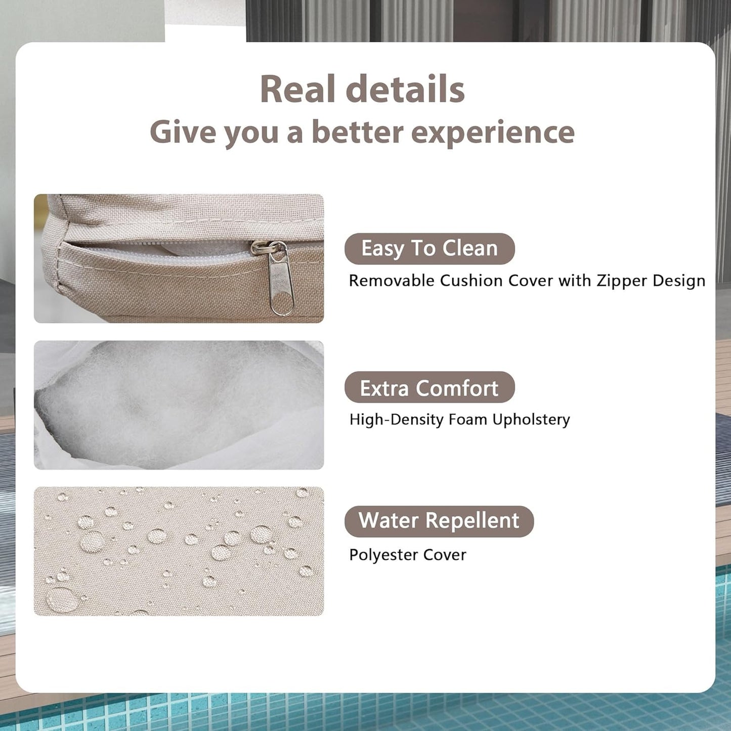 25-Pc Patio Furniture Set - 7 Piece Outdoor Rattan Sofa Set with 57" Fire Table and 17 Accessories, Modular Sofa Set for Garden/Poolside, Beige/Brown