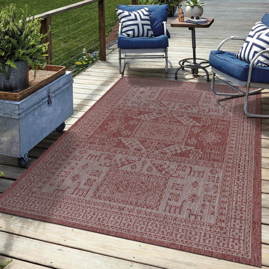 Keen Home Design Terrace Outdoor Area Rug - 6x9 Washable Indoor/Outdoor Rug for Patio, Kitchen, Balcony, Beach, Garden, Deck and Porch, Size: 6'x8'10"