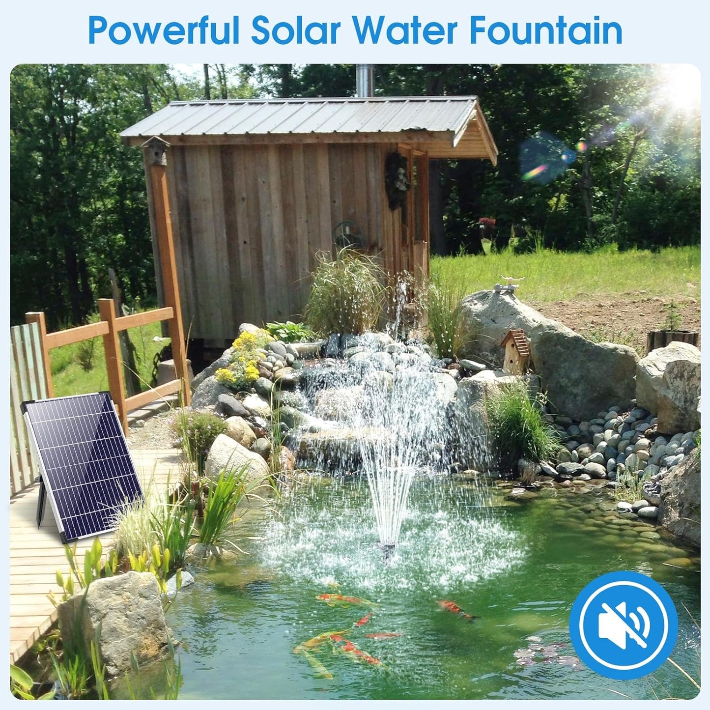 POPOSOAP Solar Water Fountain Pump, 12W Solar Water Pump with Dry Run, Solar Powered Water Pump with Clear Tubing & 17Ft Cord Length for Ponds, Fish Tank, Garden, Waterfall, Hydroponics