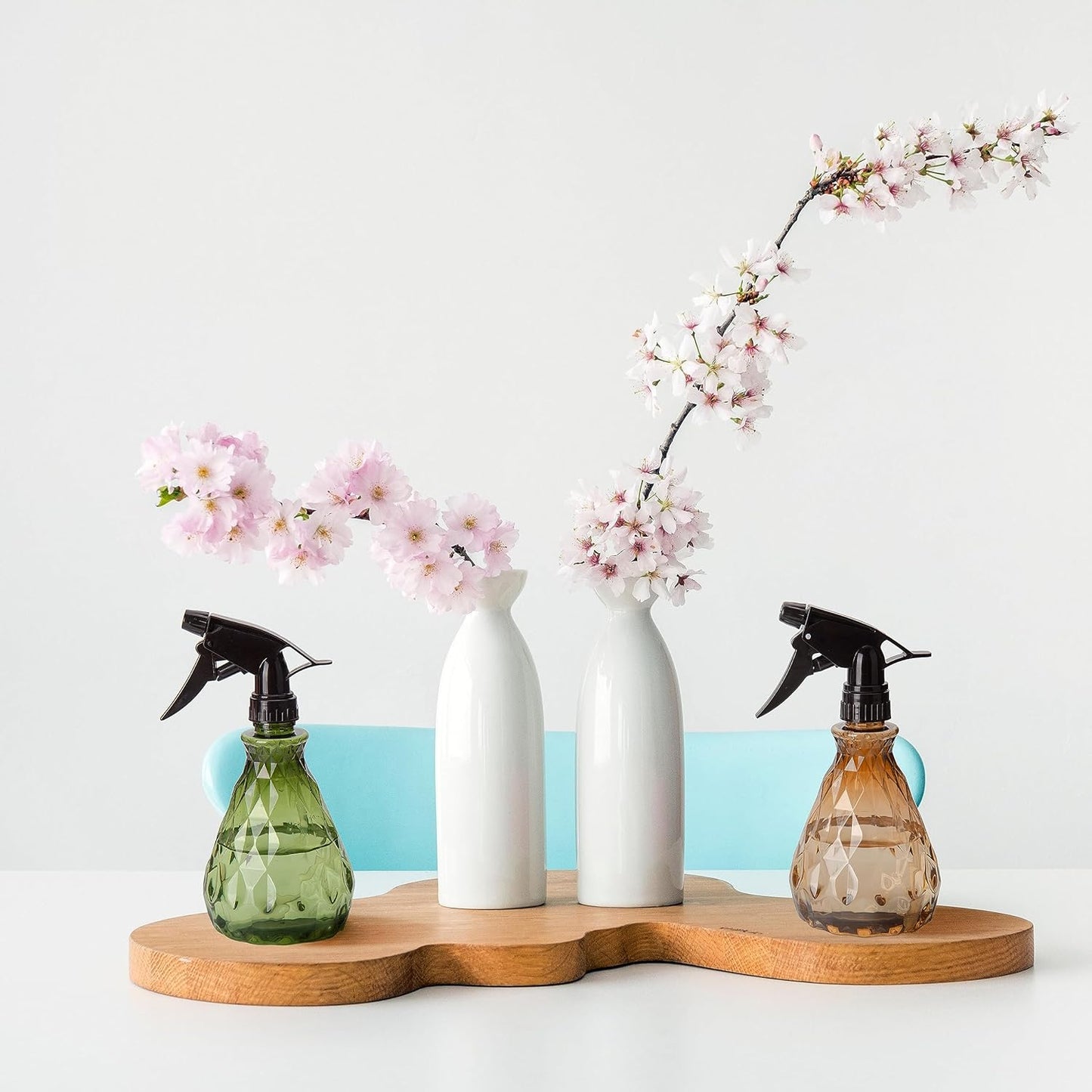 2 Pcs Spray Bottles, 500 ml/17 oz Empty Water Spray Bottles, Plastic Reusable Adjustable Mist Sprayer Squirt Bottles Containers Refillable for Cleaning Solutions, Gardening, Plants