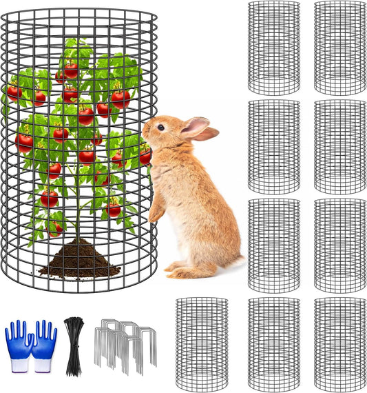10 Pcs 11.8"x 11.8"/11.8"x 19.6" Available Chicken Wire Cloches for Plants, Plant Protector from Animal, Garden Covers Netting Iron Wire Mesh to Protect Plants Vegetables from Rabbit Squirrel Chicken
