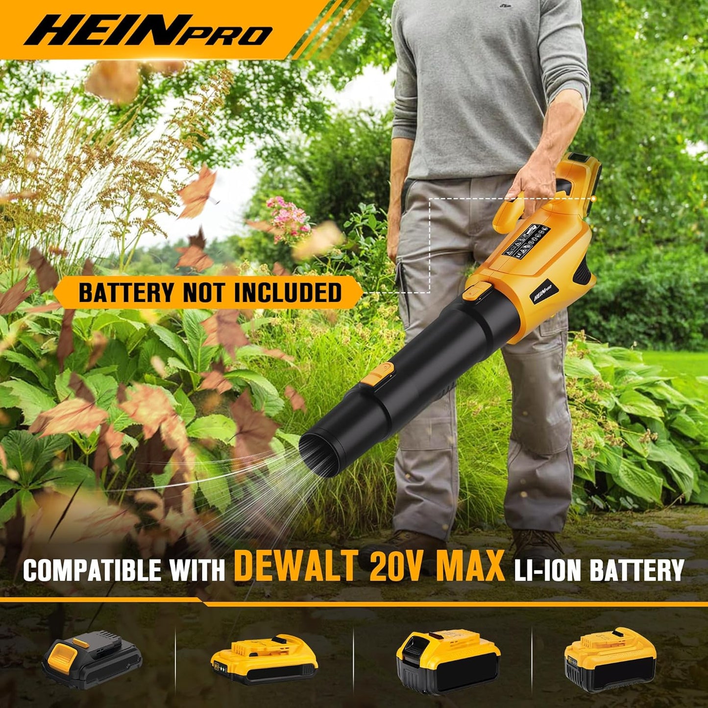 20V Cordless Leaf Blower and 22 Inch Hedge Trimmer Combo Compatible with DEWALT 20V MAX Battery (Battery not Included)
