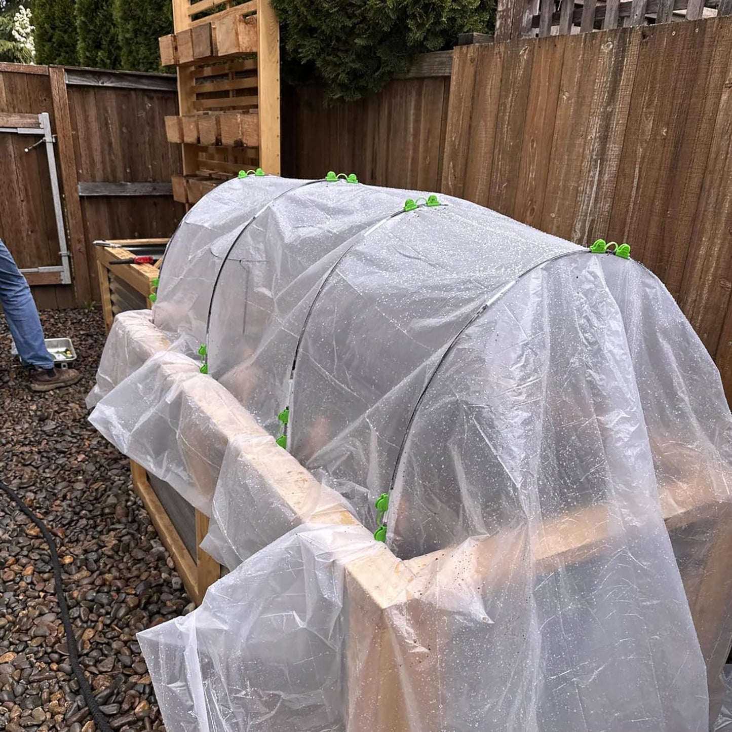 Greenhouse Hoops Grow Tunnel, 5 Sets of 7FT Garden Hoops for Raised Beds, Rust-Proof Fiberglass Frame for Garden Netting, Greenhouse Kit, Plant Shade Cloth, Plant Row Cover, 25 pcs