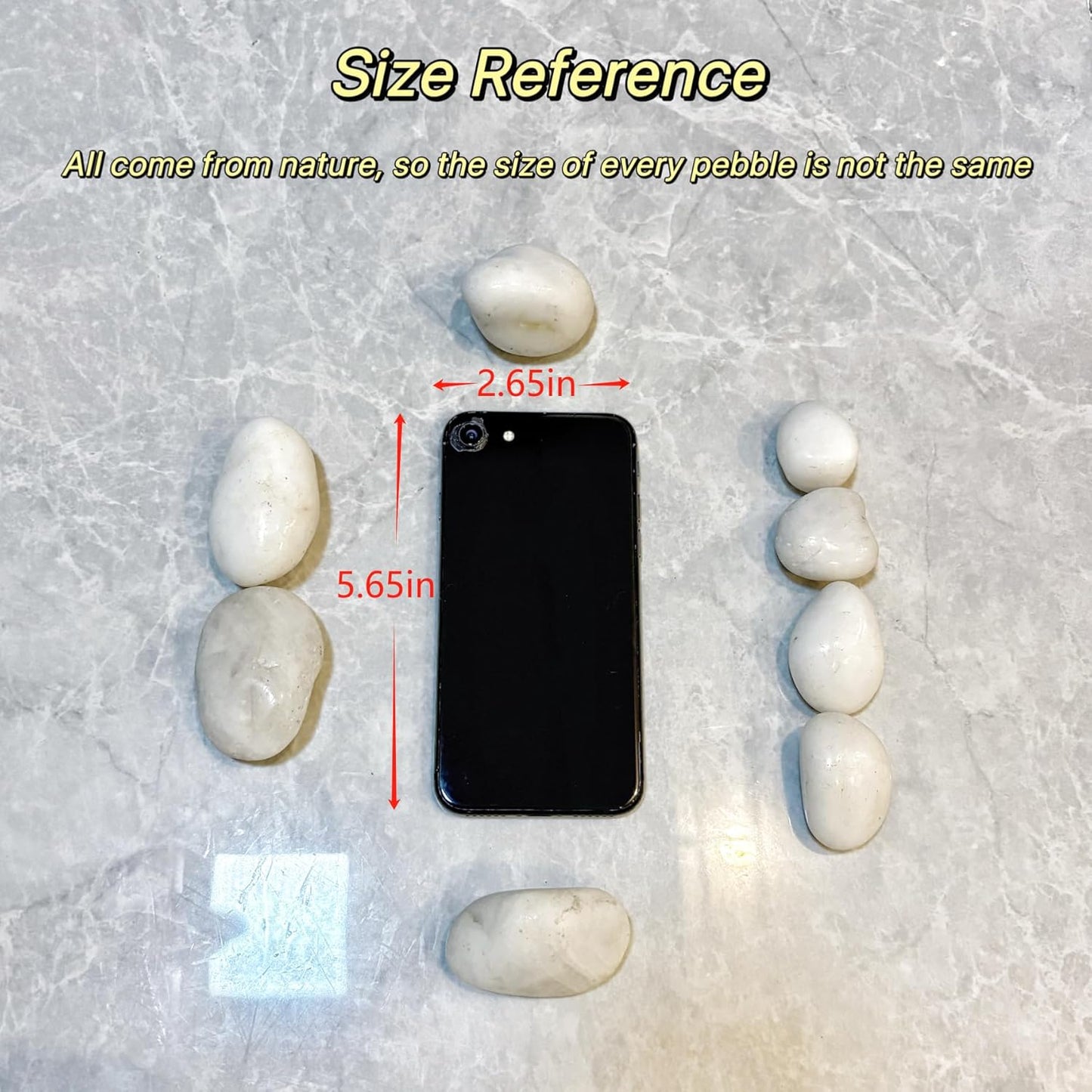 40lbs River Rocks, 1-2Inch Decorative Ornamental Natural Pebbles for Garden Couryard Landscaping Stones, Gravel Filler for Fish Tank,Vases,Home Decor,Aquariums,Animal Habitat, White