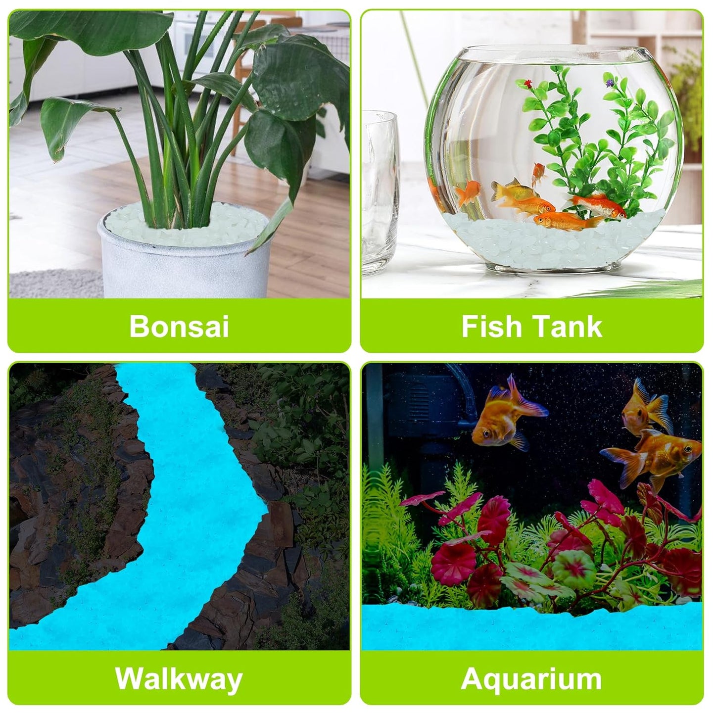 White Glow Stones Glow in The Dark Rocks Outdoor Decorative Stones Luminous Stones for Walkway Pathway Backyard Glowing Rocks for Garden Aquarium Patio Lawn(1000pcs)