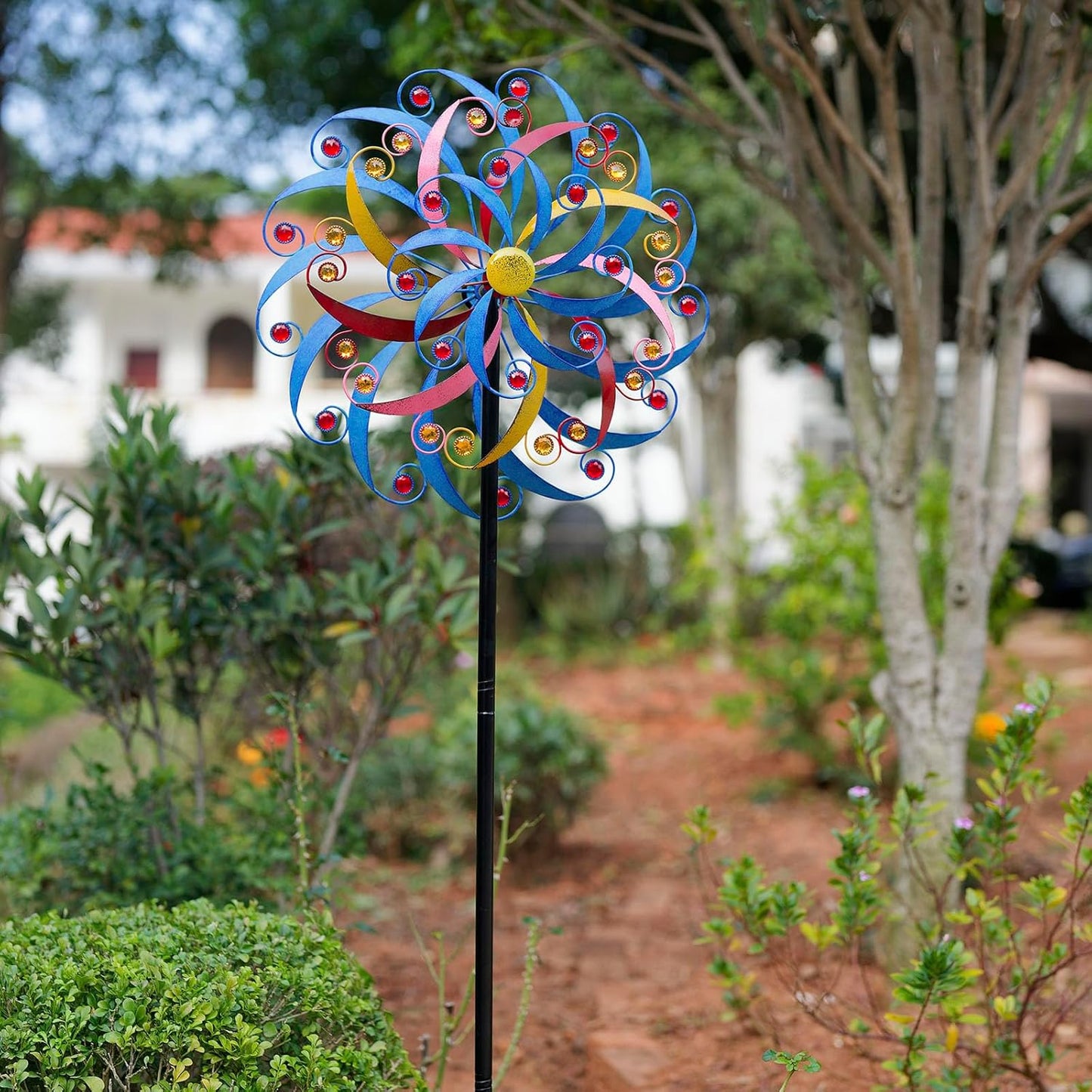 DREAMYSOUL Wind Spinners Outdoor, 20 Inches Dia Extra Large Metal Wind Spinner, Colorful Windmills Kinetic Wind Sculptures and Spinners for Yard Garden Outside Patio Lawn Decor