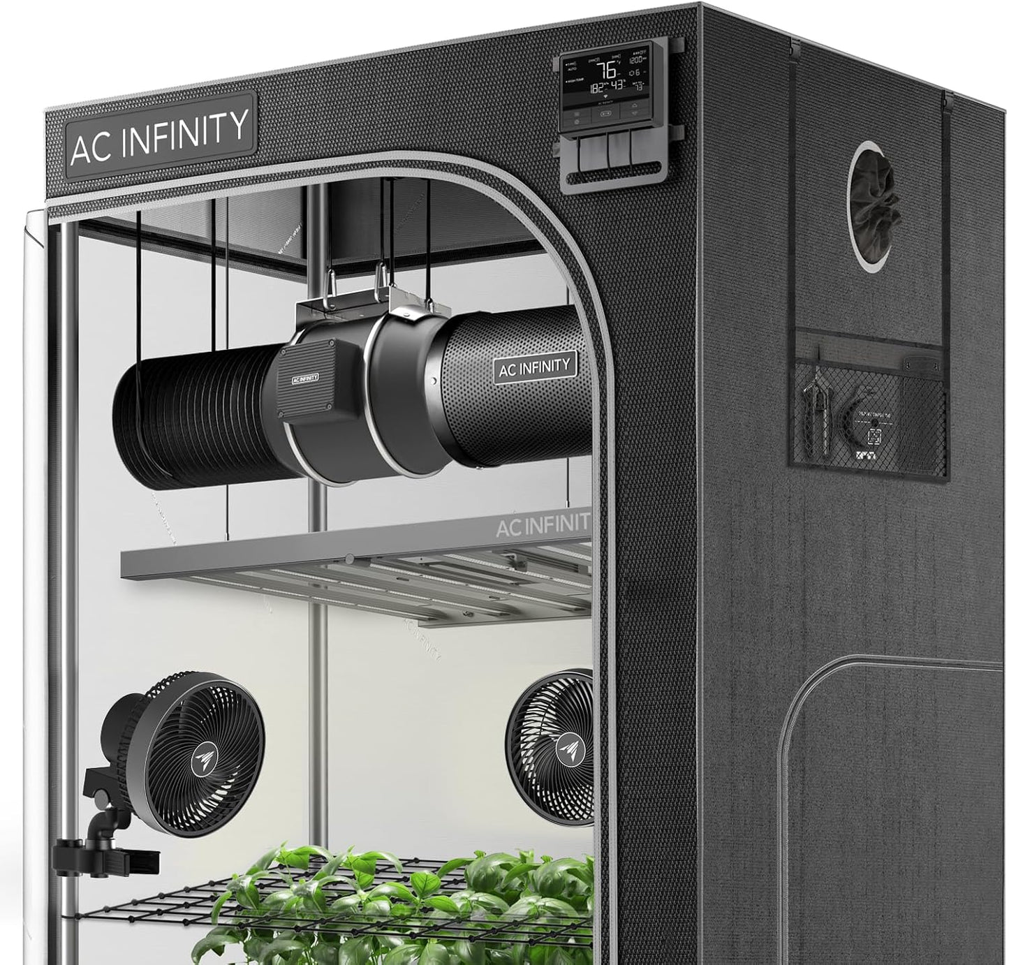 AC Infinity Advance Grow System PRO 4x4, 4-Plant Kit, WiFi-Integrated Grow Tent Kit, Automate Ventilation, Circulation, Schedule Full Spectrum Samsung LM301H EVO Bar LED Grow Light, 2000D Mylar Tent