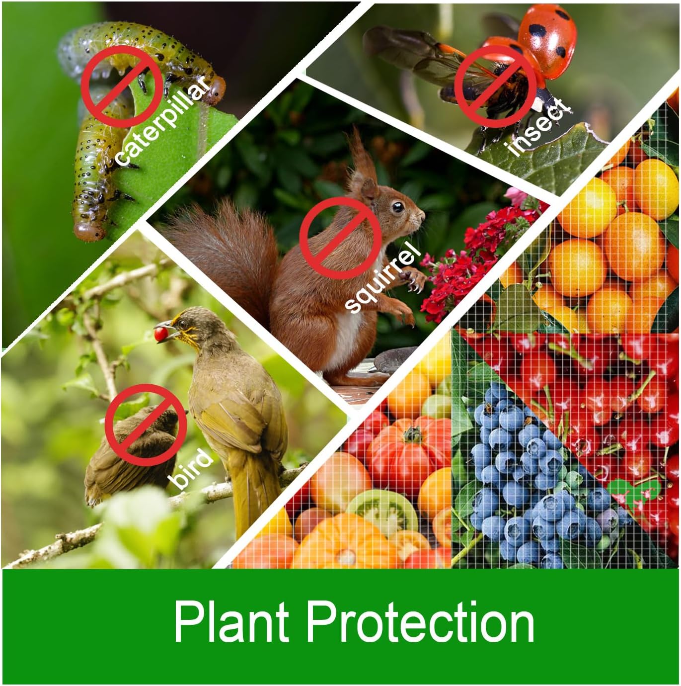 Garden Plant Covers Bags with Drawstring, 4 Pack,5.9x3.9Ft Mesh Plant Covers, Insect Bird Barrier Mesh, for Trees & Shrubs &Garden Plant Protection