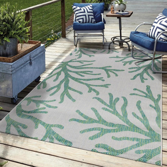 Keen Home Design Terrace Outdoor Area Rug - 9x12 Washable Indoor/Outdoor Rug for Patio, Kitchen, Balcony, Beach, Garden, Deck and Porch, Size: 8'10"x12'