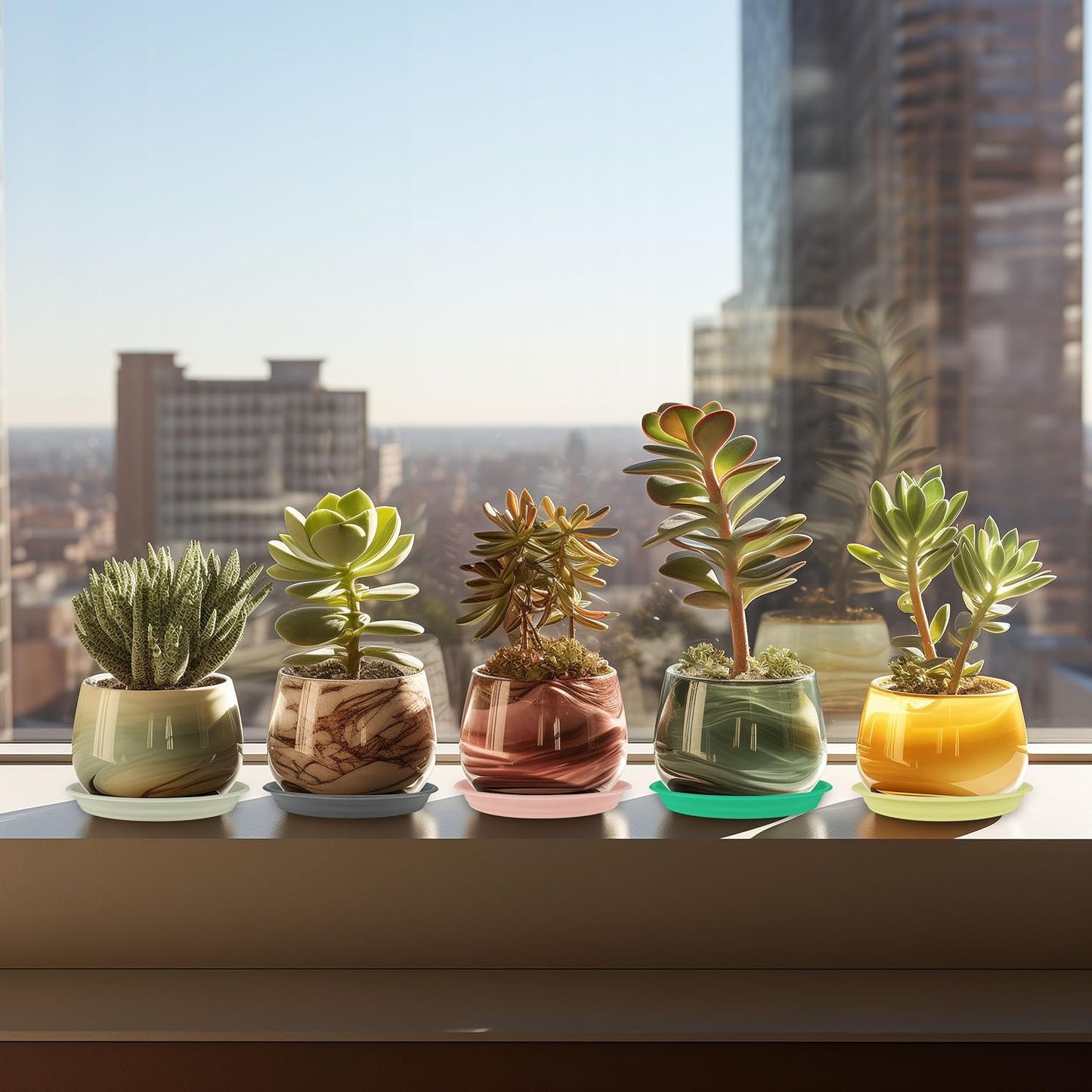 12Pcs Colourful Plant Saucer, 6 8 10 Inch Durable Plastic Plant Tray, Round Plant Pot Saucers, Drip Tray for Indoor and Outdoor Garden, Brick Red