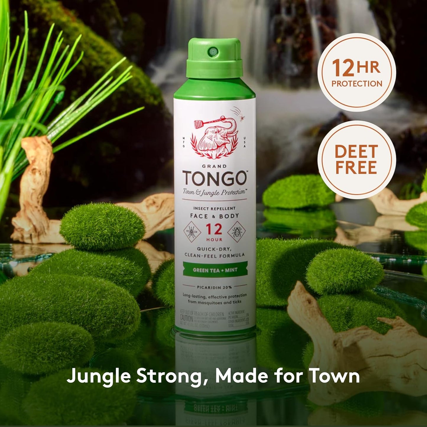 DEET-Free Green Tea + Mint Insect Repellent with Picaridin- The 12 Hour Protection, DEET Alternative