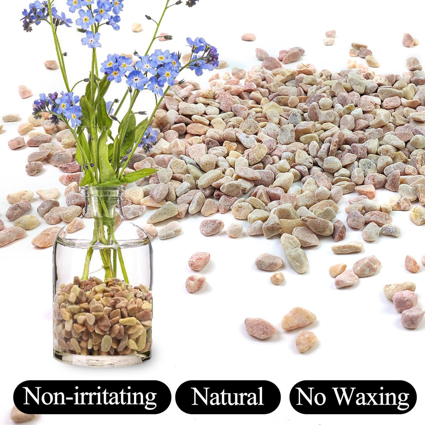 2lbs Peach Pebbles for Plants, 3/8inch Small Rocks, Natural Polished Pebbles, River Rocks for Succulent Cactus Plants, Vases, Aquariums, Gardening