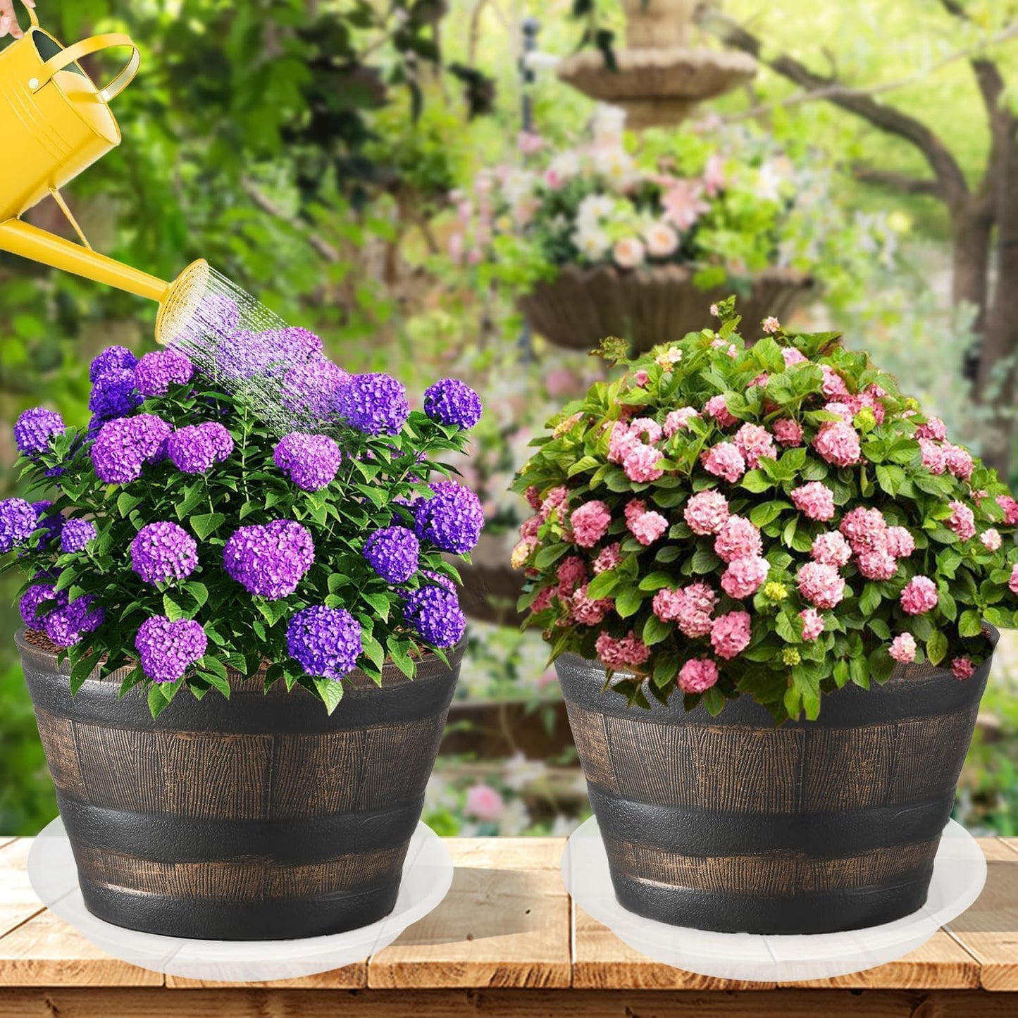 2 Pack of Clear Plant Saucer 12 inch, Clear Plastic Plant Drip Trays, Heavy Duty Plant Trays for Indoors no Holes, Plant Water Tray for Planters