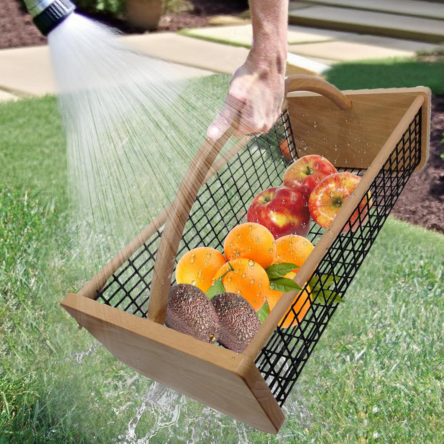 2pcs Garden Hod Harvest Basket, Durable Wooden Gardening, Supply Suitable For Kitchen, Picnic And Outdoor Picking