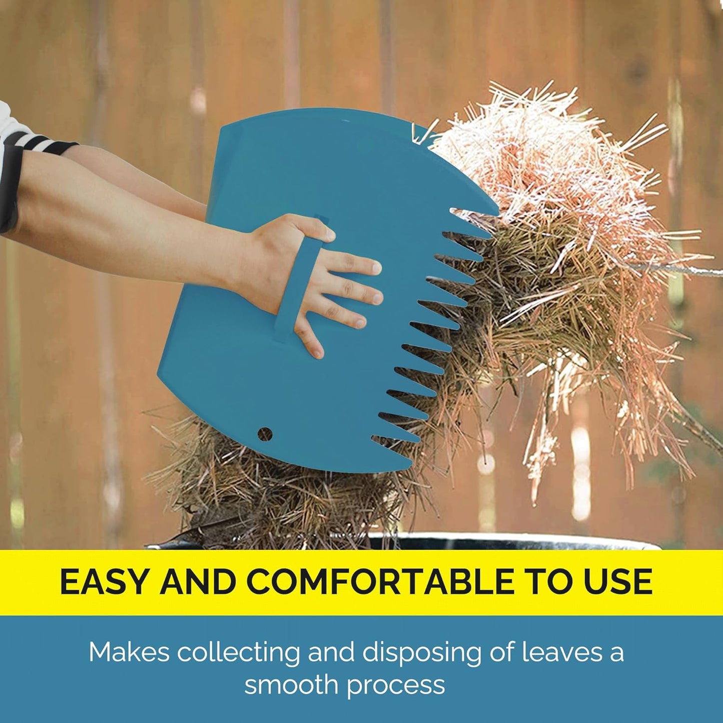 GardenHOME Leaf Scoops Hand Rakes, Large Leaf Grabbers for Yard Work and Garden Use, Clear and Collect Garden Rake, Leaf Scooper and Claws for Leaves, Lawn Debris, and Trash Cleanup