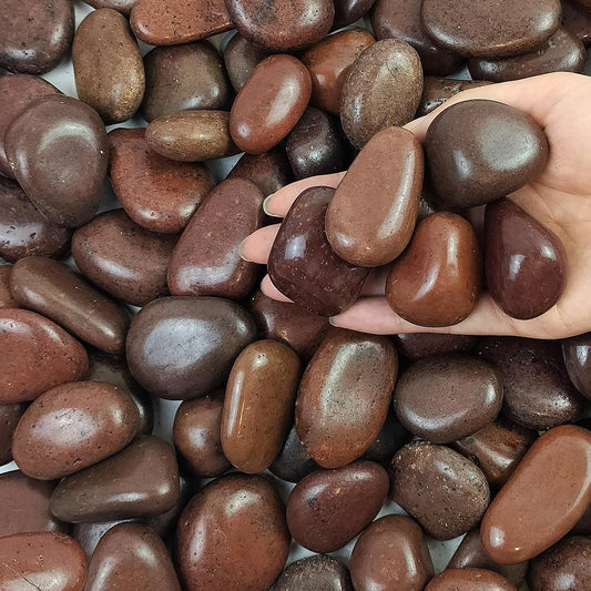 20 lbs Red River Rocks for Landscaping, 1-2 Inch Polished Pebbles for Indoor Plants, Decorative Rocks Stones for Plants, Vases, Aquariums, Fountains, Pathways, Backyard and Garden