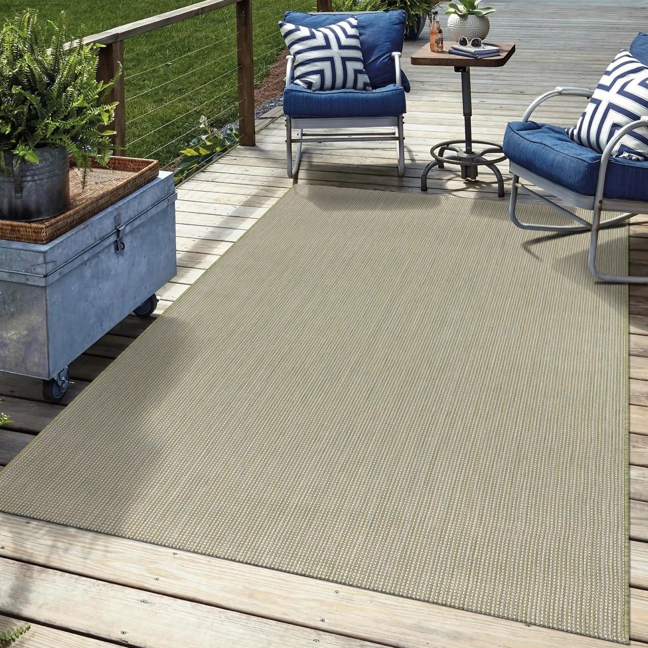 Keen Home Design Terrace Outdoor Area Rug - 8x10 Washable Indoor/Outdoor Rug for Patio, Kitchen, Balcony, Beach, Garden, Deck and Porch, Size: 7'7"x10'