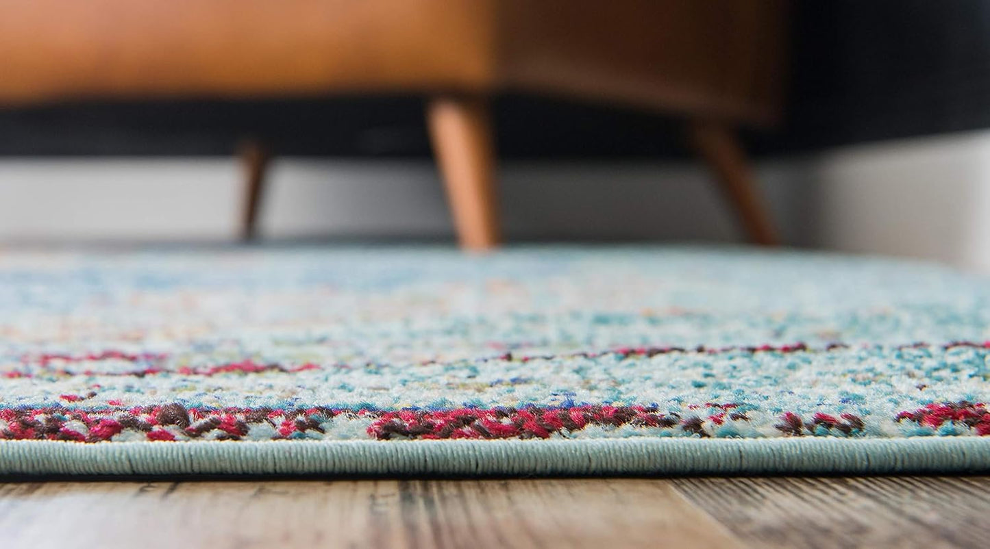 Unique Loom Outdoor Solid Collection Area Rug (9' x 12' 2" Rectangle Rust Red/Beige)