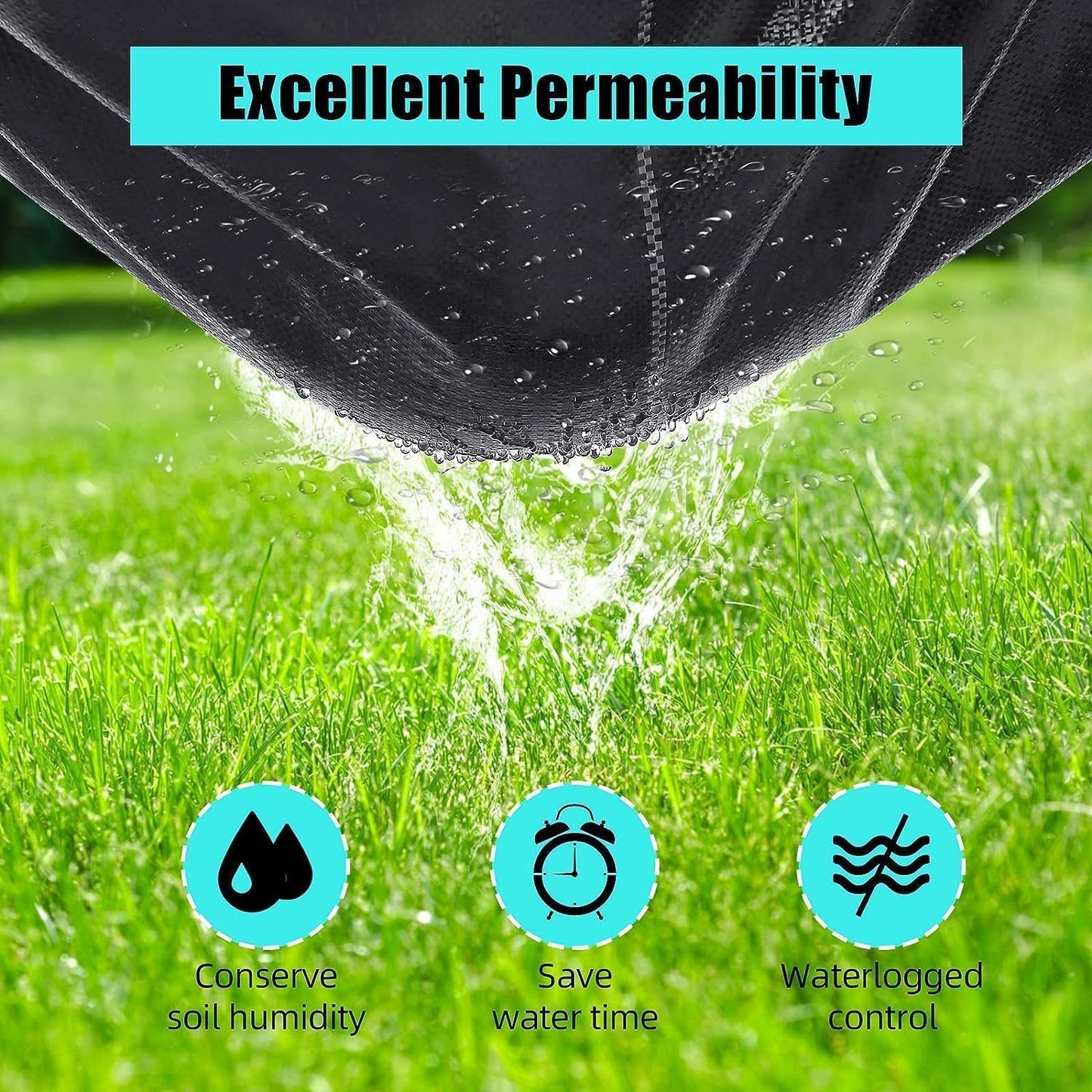 6.5ft x 330ft Premium Weed Barrier Landscape Fabric, 3.2oz Heavy Duty, Weed Control Fabric, High Permeability Good for Flower Bed, Driveway Fabric Ground Cover