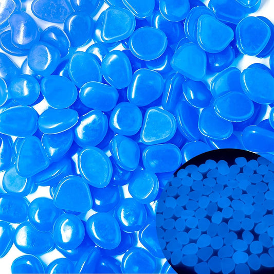 Glow in The Dark Fish Tank Rocks,Blue Glowing Rocks Stones Resin Glow in Dark Pebbles for Outdoor Garden, Fish Tank, Aquarium, Landscaping,Driveway Decoration,11 oz