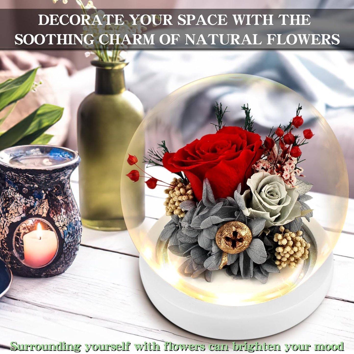 Flowers, Roses Gift – Fresh & Preserved Roses That Last Forever – Delivery to Show Love – Ideal Birthday Gift for Women, Unique for Mother’s Day & Christmas – Long-Lasting Forever Flowers