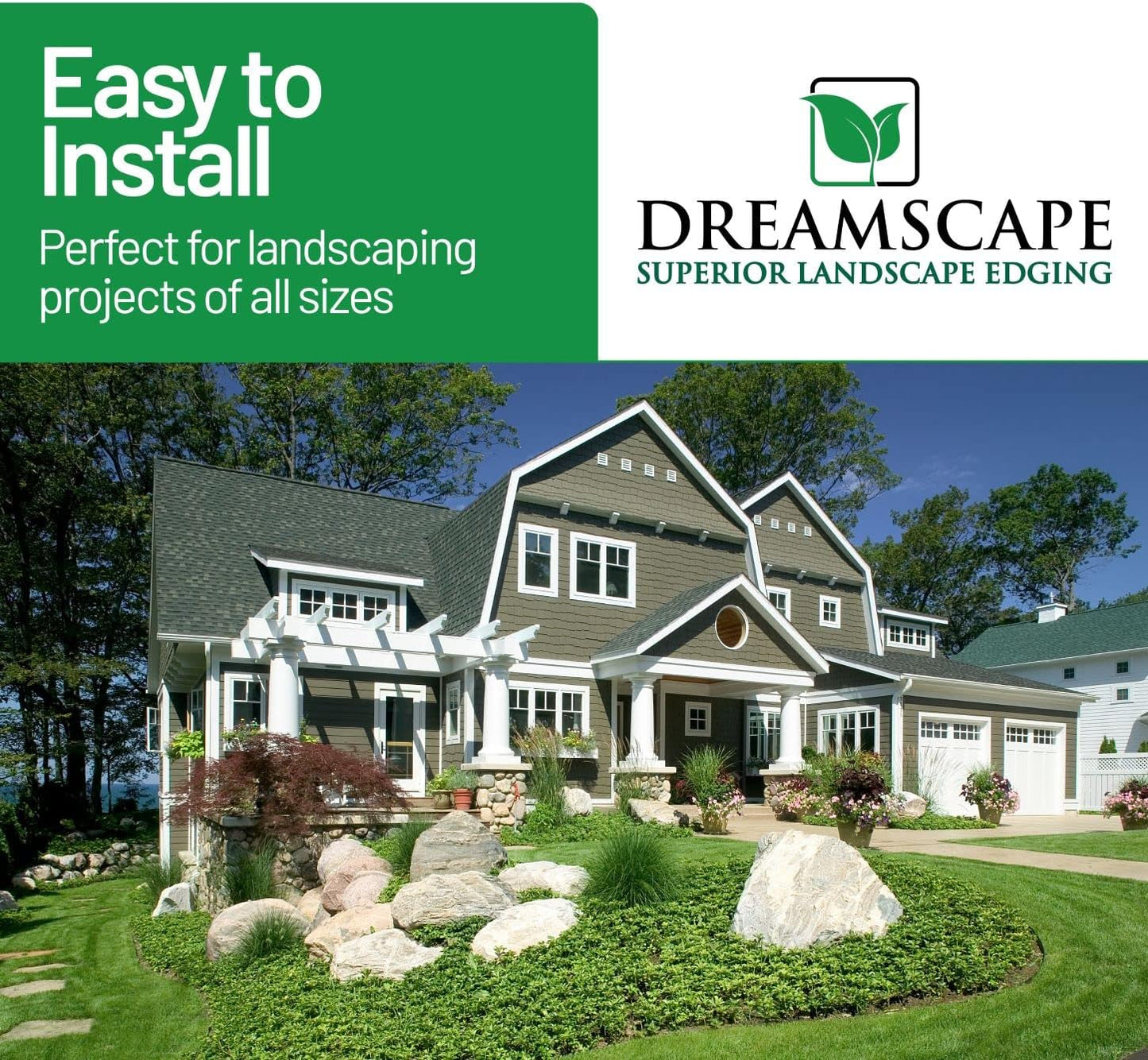 Dreamscape YardEdge Aluminum Landscape Edging - 12 Strips, 6ft Each (72ft Total), Mill Finish - Professional Quality Landscaping Border, Metal Divider for Lawn, Garden, Flowerbed