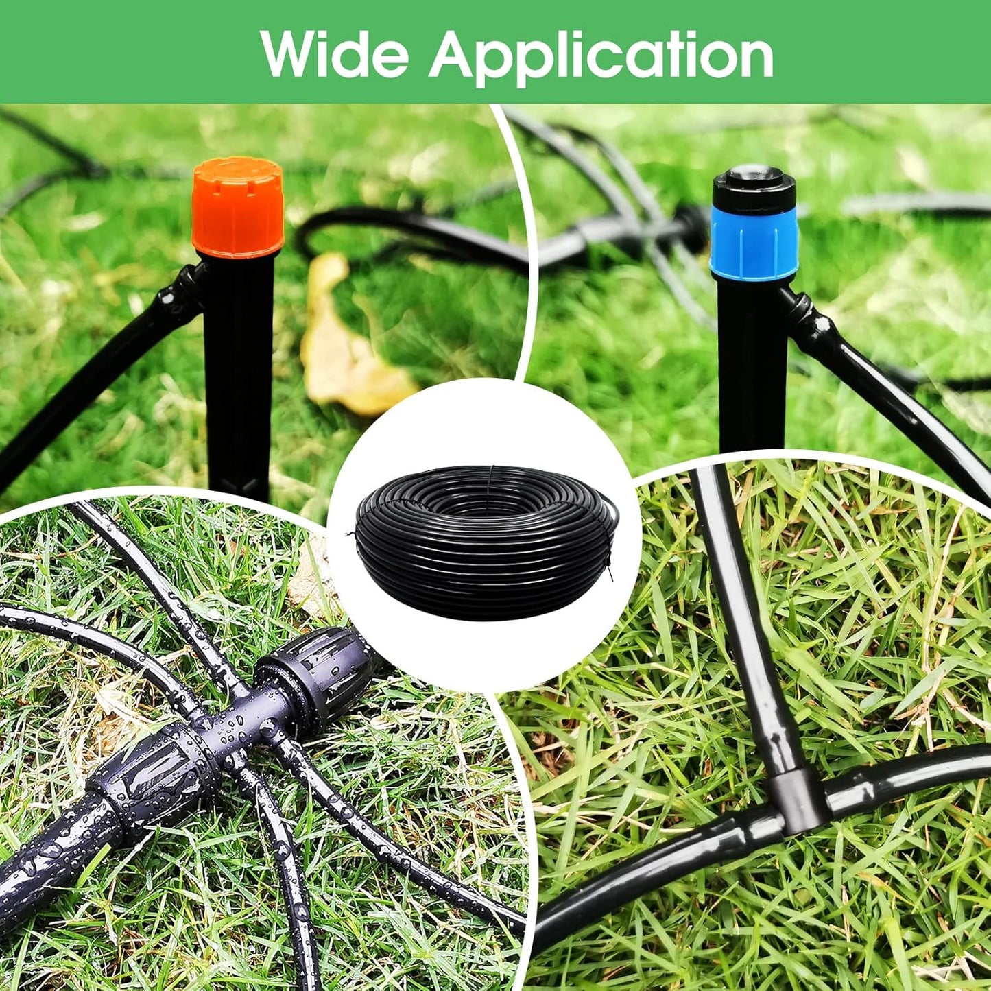 50FT 1/4 inch Drip Irrigation Tubing Distribution Hose Tube for Garden Irrigation System