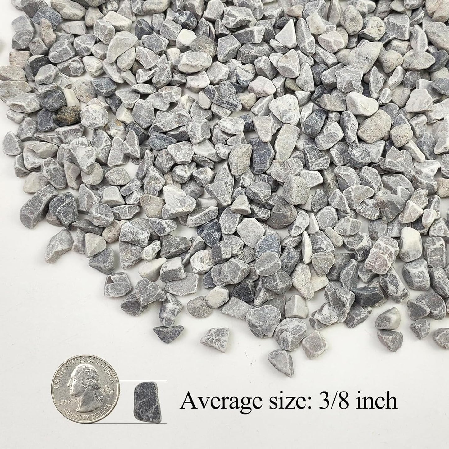 20lbs Grey Pebbles for Landscaping, 3/8inch Small Rocks for Gardening Succulent Cactus Plants, Natural Polished Pebbles, River Rocks for Plants, Vases