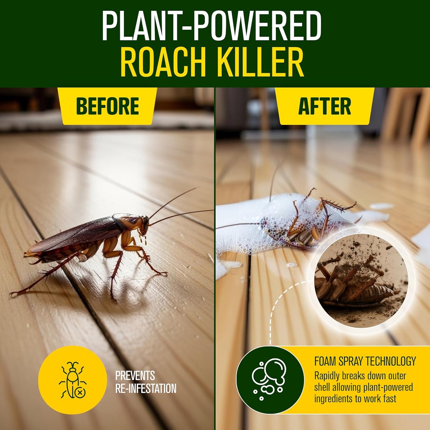 Green Guard Pest Control Spray - Indoor & Outdoor Killer of Ants, Roaches, Spiders & Other Crawling Insects, Safe Around Children & Pets, Plant-Based, Pleasant Scent (Lemongrass Blast, 32 oz)