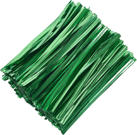 800 PCS 5" Green Metallic Twist Ties for Bakery Ties,Candy Bags,Coffee Bags, Goodie Bags Ties