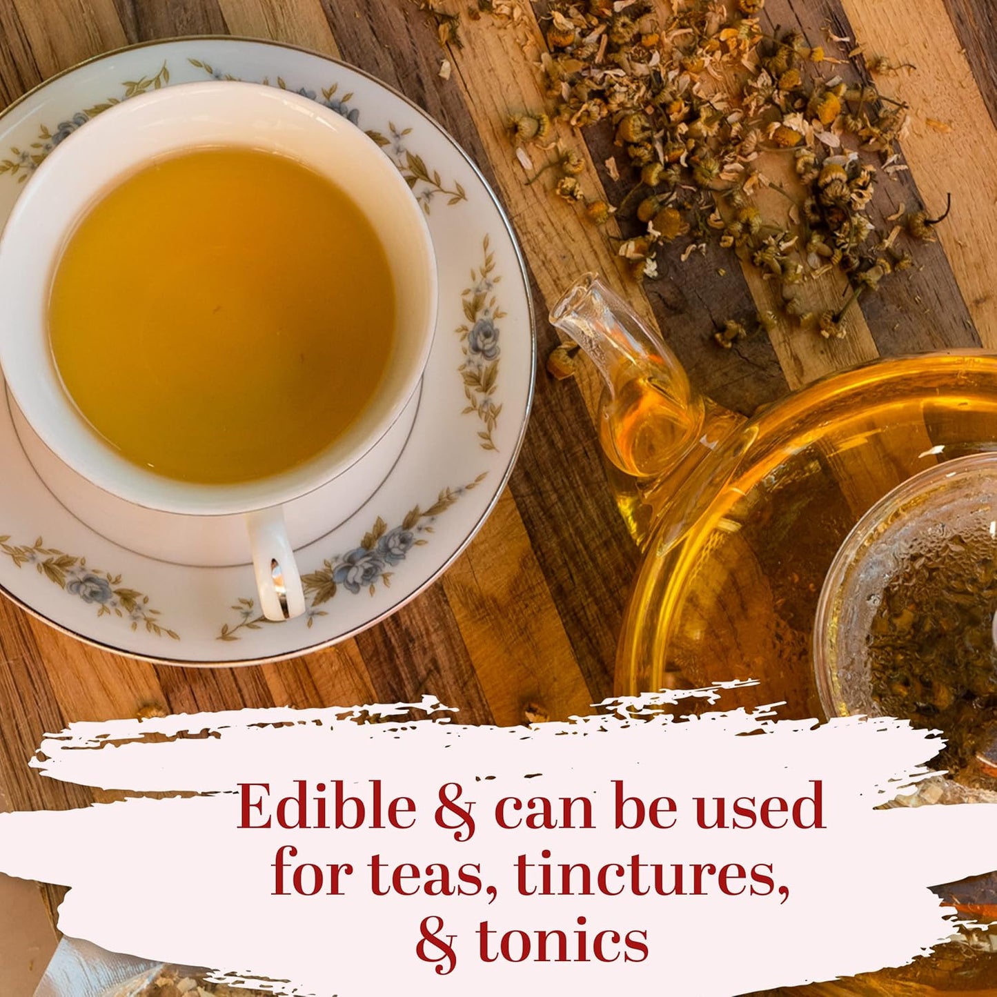 Dried Chamomile Flowers Bulk - Edible Dry Flowers for Relaxing Chamomile Tea - Dried Flowers for Soap Making, Chamomile Herbs Petals for Bath, DIY Salve & DIY Projects