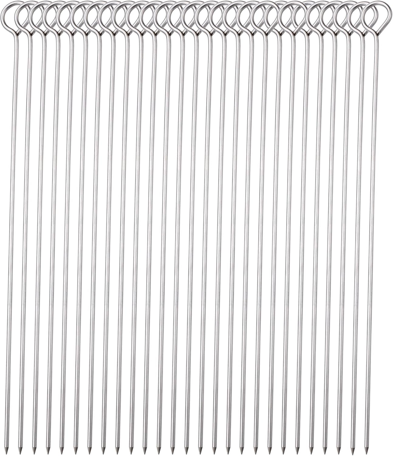 30 Pack 10 Inch Metal Barbecue Skewers, Stainless Steel BBQ Skewers, Shish Kebab Kabob Skewers (BBQ 10Inch-30p)