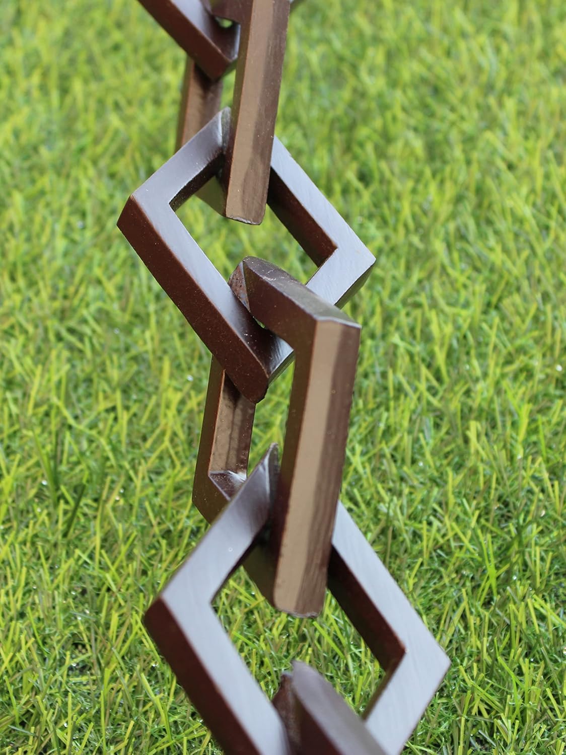 KAM Home Diamond Links Rain Chain with Installation Kit (Brown, 15)