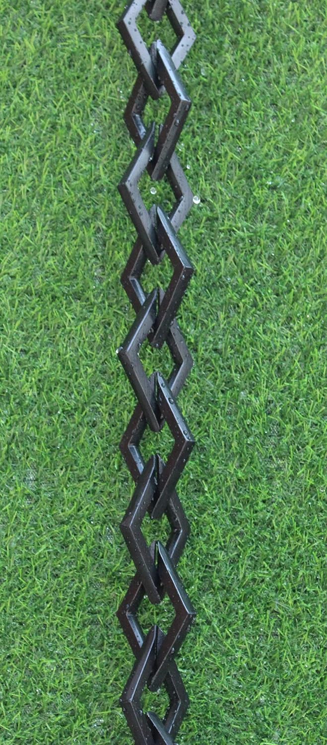 KAM Home Diamond Links Rain Chain with Installation Kit (Black, 11)