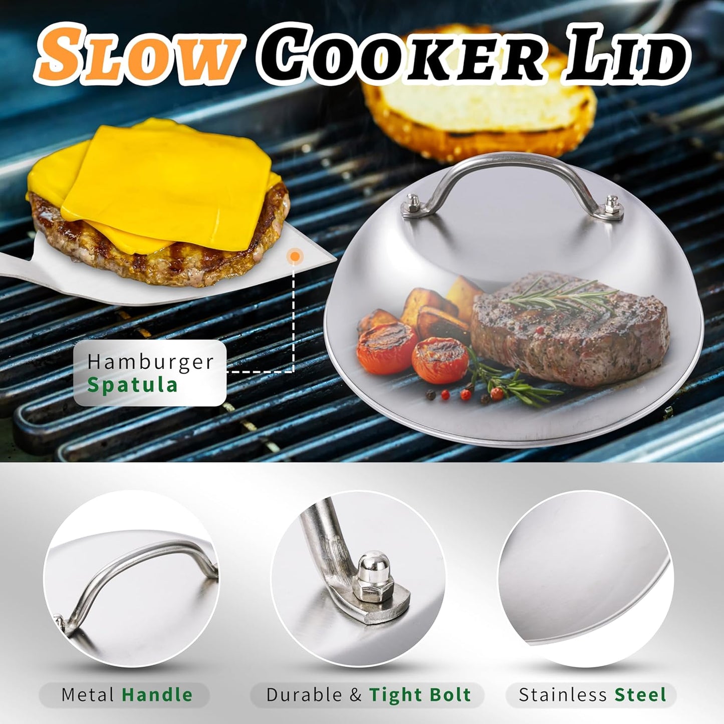 Griddle Accessories Kit for Blackstone Griddle- Stainless Steel Flat Top Grill Tools Set with Spatulas, Basting Cover & Carry Bag - Complete BBQ Cooking Kit for Outdoor, Backyard (Ideal Gift for Men)