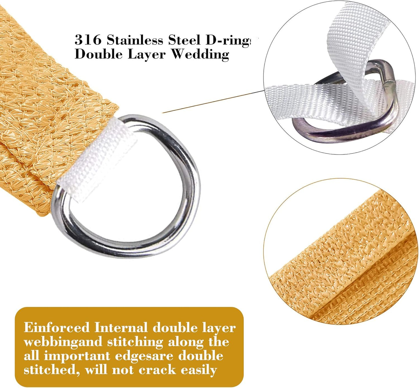 9' x 15' Sand Beige Rectangle Sun Shade Sail SSP1212 Canopy Durable Fabric UV Block Awning,We Make Custom Orders