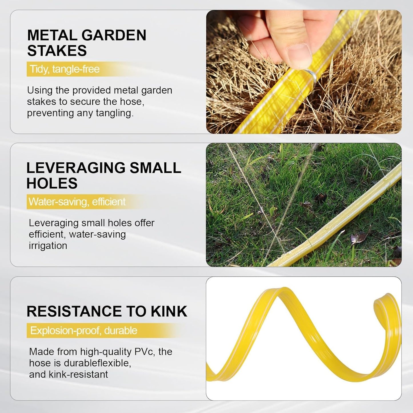 3-Pack Sprinkler Soaker Hose 25 ft (75 ft Total) – Flexible Sprinkler & Drip Irrigation System for Lawn, Garden & Yard Watering, Heavy-Duty, Leak-Proof & Easy to Use