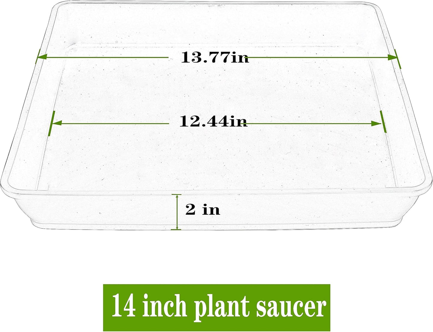 5 Pack Square Plant Saucer 14 Inch, Large Plant Saucers for Pots, Durable Plastic Plant Trays Plant Pot Saucers, Square Planters for Indoors and Outdoors Plants.