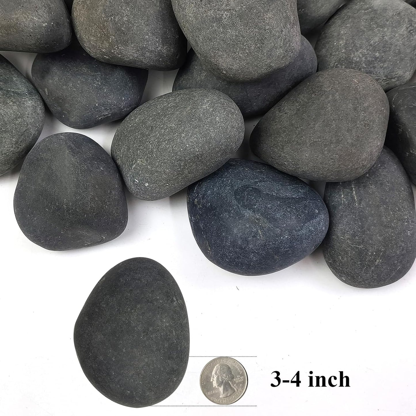 Black River Rocks for Landscaping, 3-4 Inch Premium Pebbles for Plants and Garden, Black Stones for Potted Plants, Fish Tanks, DIY Pathway and Backyard,Crafts, Walkways(20lbs Bulk)