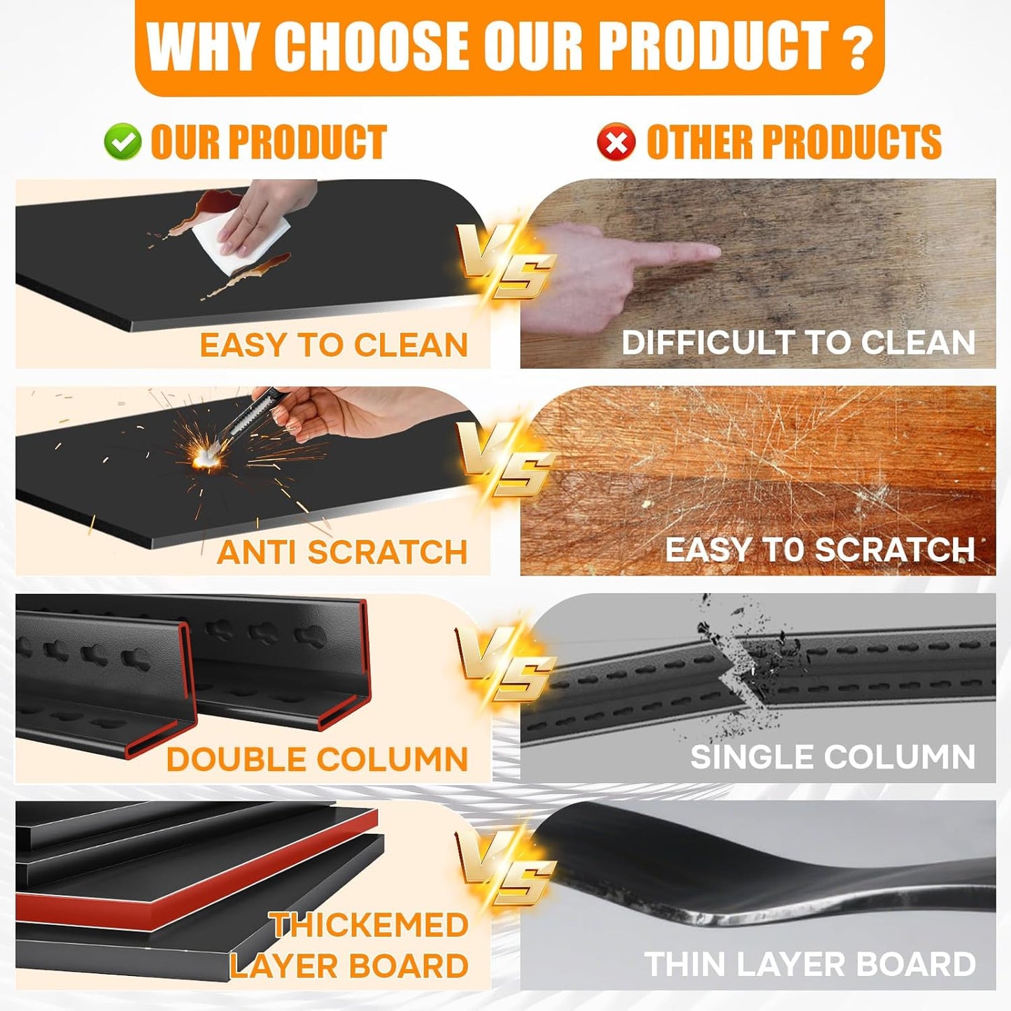 Garage Shelving Heavy Duty Garage Storage Shelves, 3600 LBS Adjustable 6 Tier Industrial Shelving Unit, Metal Utility Shelf for Basement, Warehouse and Workshop (82''Hx46''Wx18''D, Black)