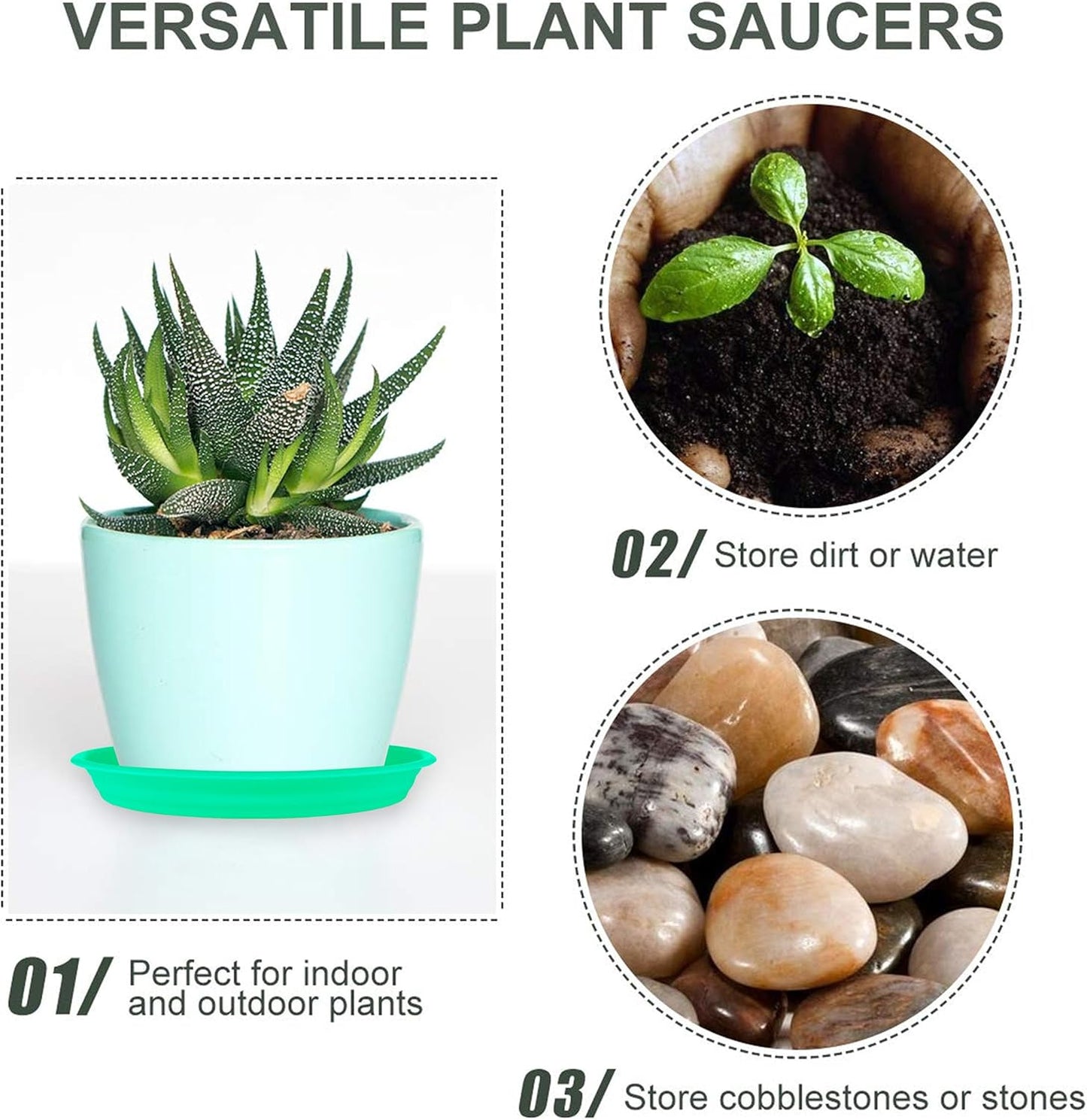 12Pcs Colourful Plant Saucer, 6 8 10 Inch Durable Plastic Plant Tray, Round Plant Pot Saucers, Drip Tray for Indoor and Outdoor Garden, Pink