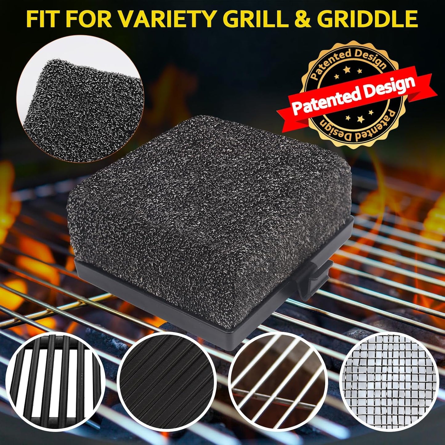 Grill Brush Brsitle Free, Replacement Cleaning Head, Heat-Resistant Kevlar Head for Steam Grill Brush(Only Replaceable Cleaning Head)