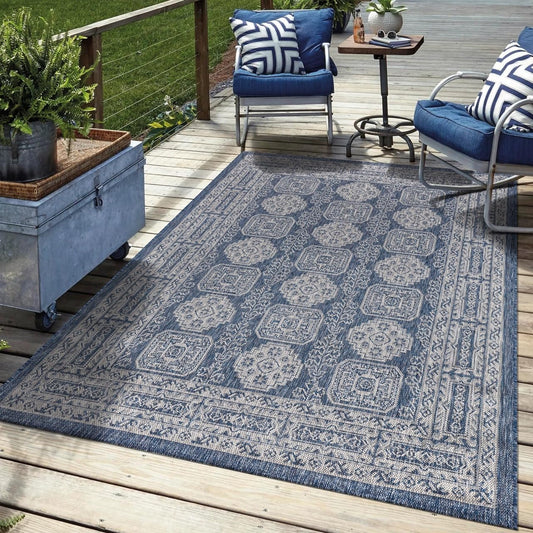 Keen Home Design Terrace Outdoor Area Rug - 5x8 Washable Indoor/Outdoor Rug for Patio, Kitchen, Balcony, Beach, Garden, Deck and Porch, Size: 5'3"x7'7"