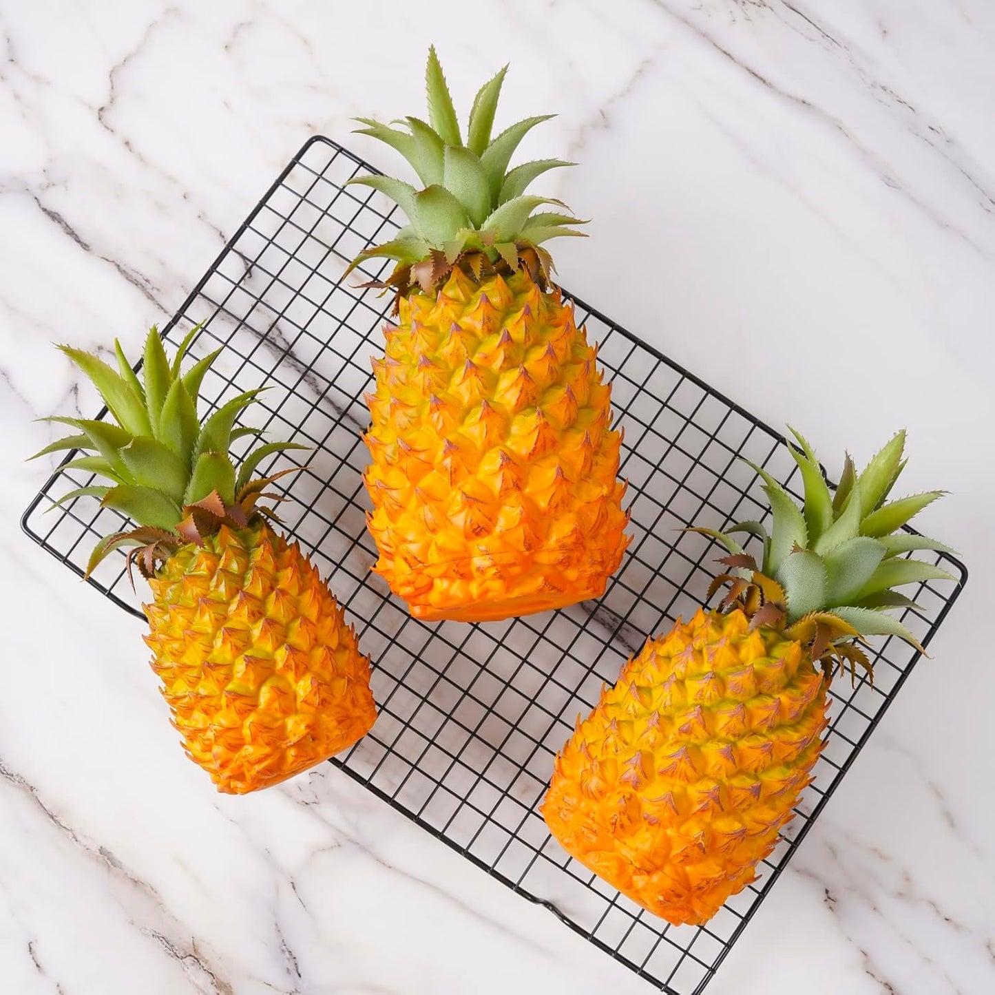 QIRMIZI 2 Pack Artificial Pineapple -Simulated Fruit Decoration, Lifelike Fake Fruit Model, Perfect for Home Decor, Kitchen, Party & Photography Prop – Realistic & Eco-Friendly,Yellow Meduim