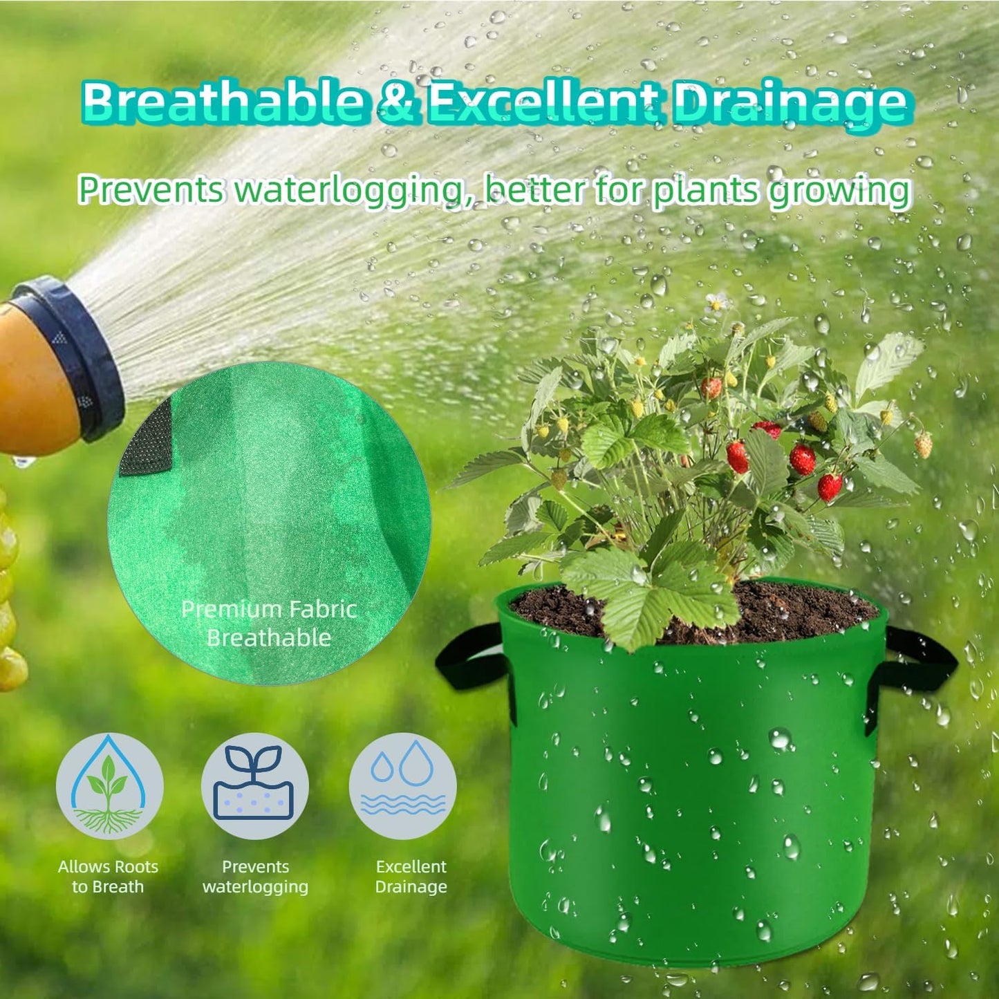 7-Pack 10 Gallon Grow Bags, Multi-Colored Planting Fabric Pots Garden Bags to Grow Vegetables,Flowers,Fruits, Tomato Growing Bag