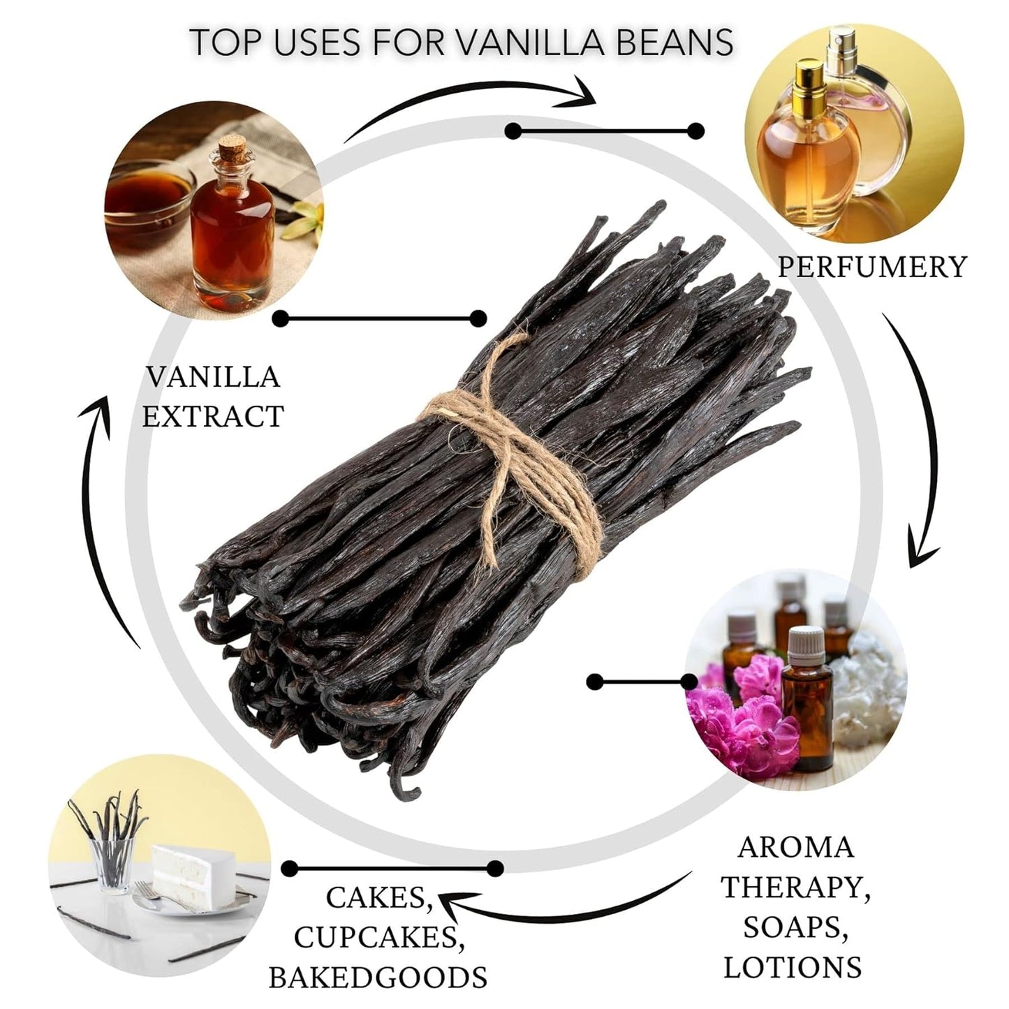 Slofoodgroup Gourmet Vanilla Beans, 25 Grade A Ugandan Vanilla Beans For Cooking, Baking and Homemade Extract