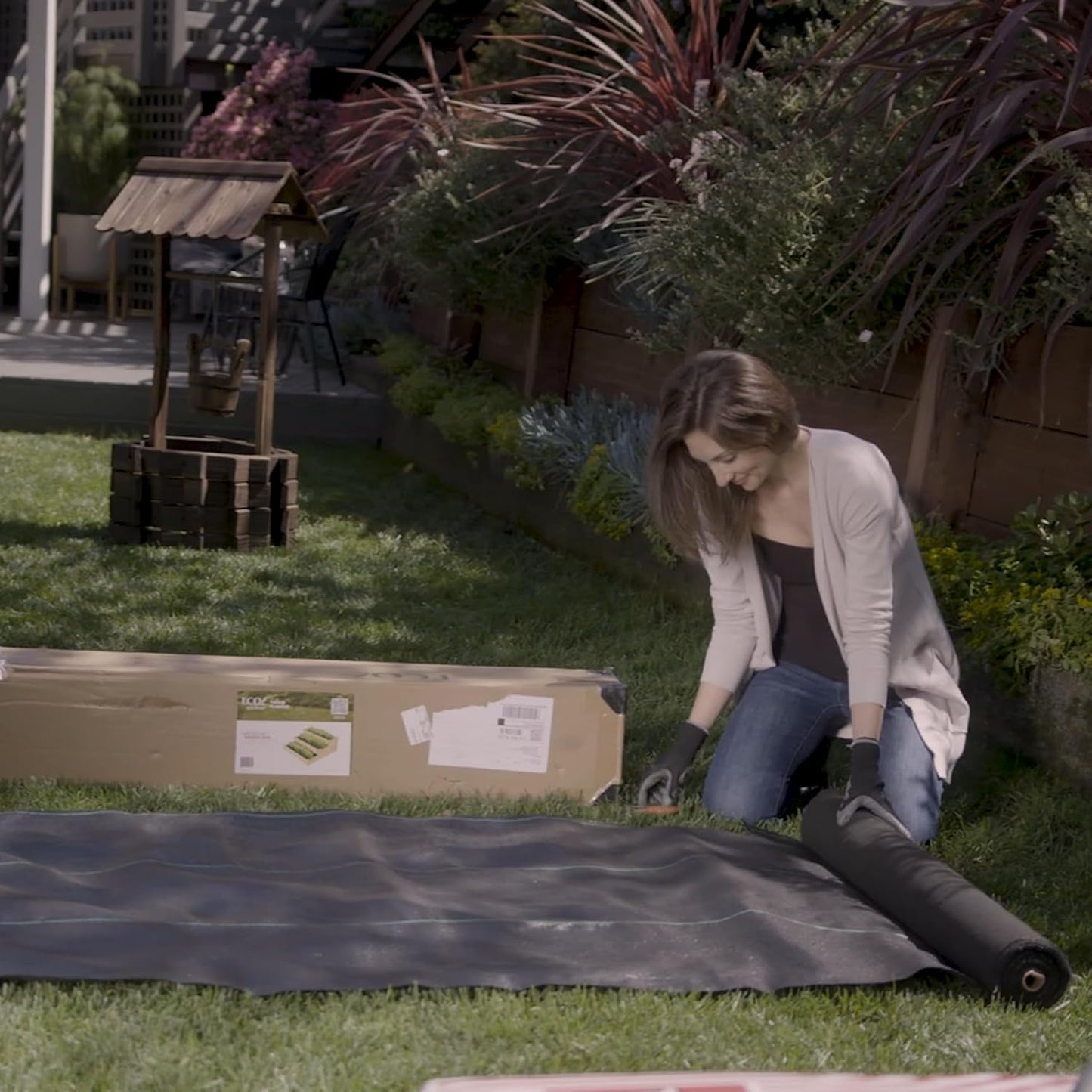 ECOgardener Premium 5oz Landscape Fabric, 3ft x 100ft Pro Garden Weed Barrier - Durable & Heavy Duty Weed Block Gardening Mat, Easy Setup & Superior Weed Control, Eco-Friendly & Convenient Design