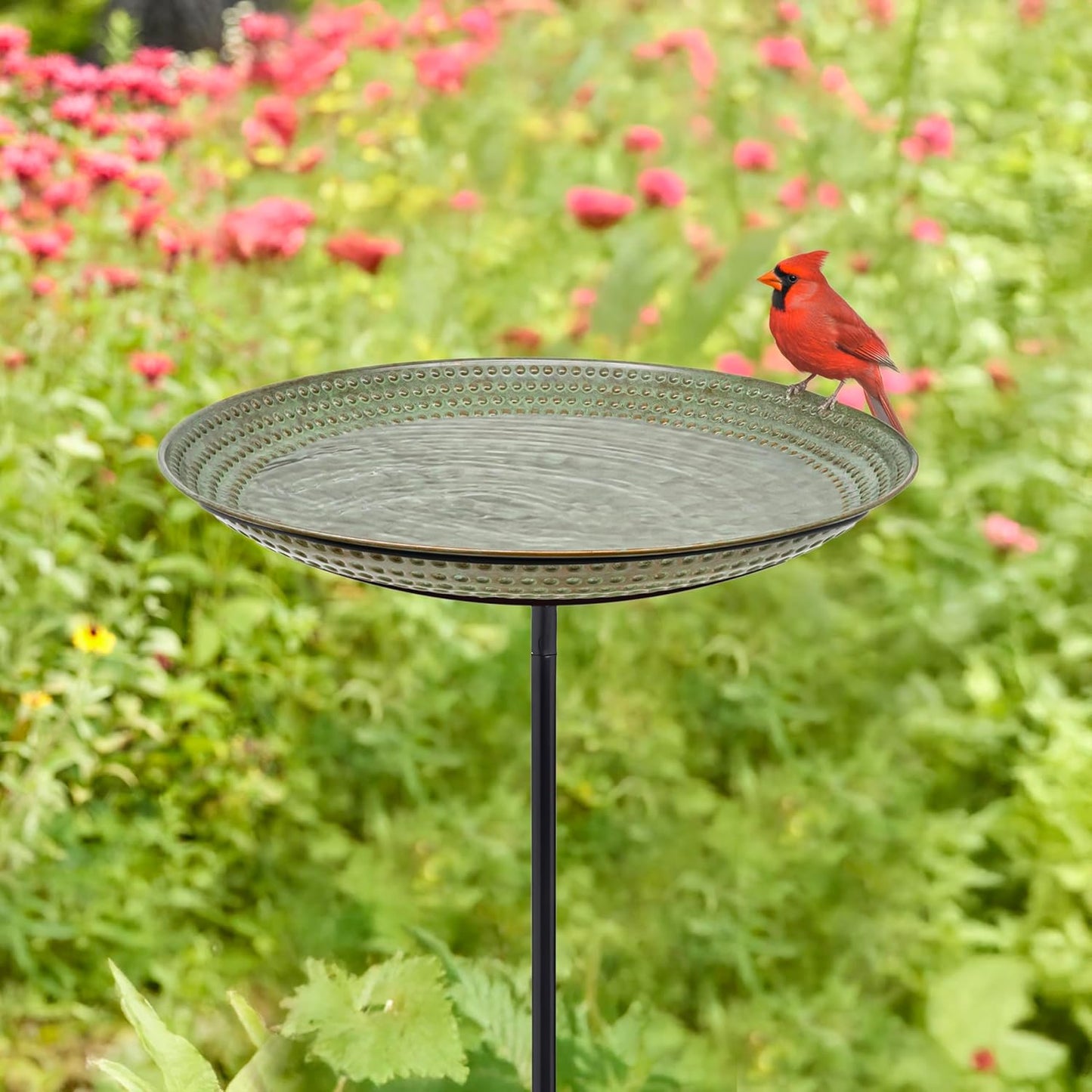 Good Directions Blue Verde Bird Bath on Garden Pole 18"