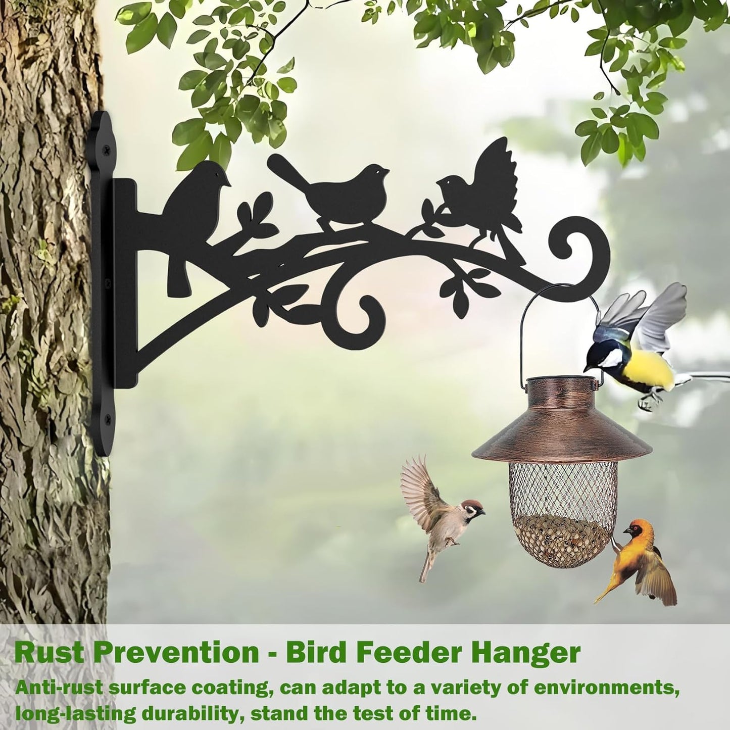 4 Pack Plant Hanger Hook,Outdoor & Indoor Hanging Basket Hooks,9in Metal Plant Wall Hanger,Plant Bracket Hook for Hanging Plants,Bird Feeder,Lantern