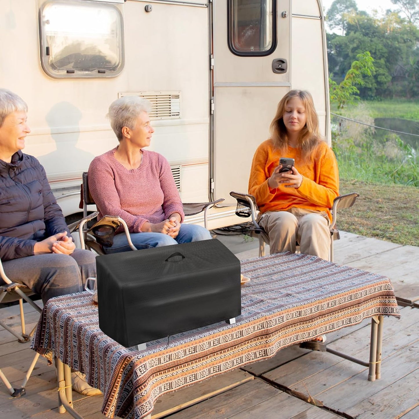 Grill Cover for Traeger TFT18KLD Ranger, Waterproof Dustproof Tabletop Grill Smoker Cover- 20x21x13 in, Black